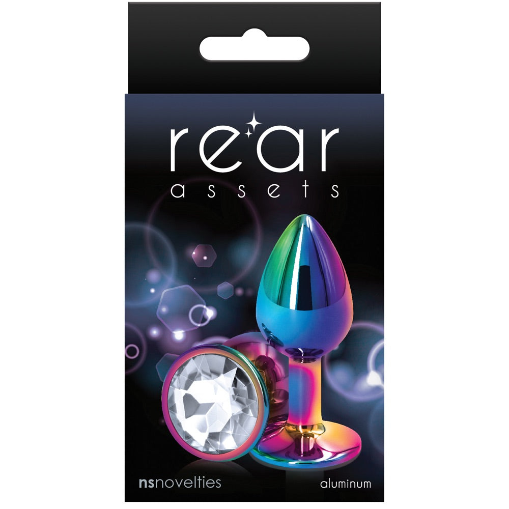 Rear Assets Rainbow Clear Aluminum Butt Plug - Small