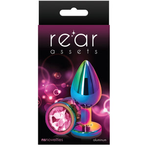 Rear Assets Rainbow Pink Aluminum Butt Plug - Medium