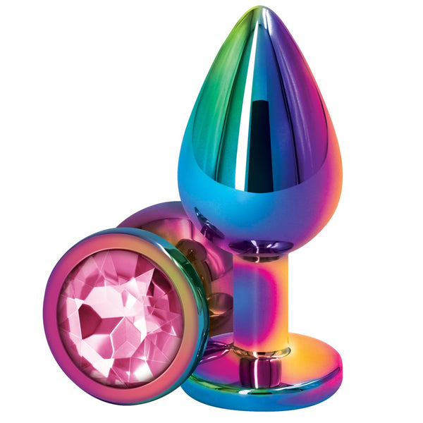 Rear Assets Rainbow Pink Aluminum Butt Plug - Medium