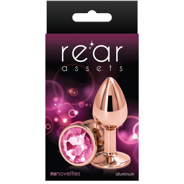 Rear Assets Rose Gold Pink Aluminum Butt Plug - Small