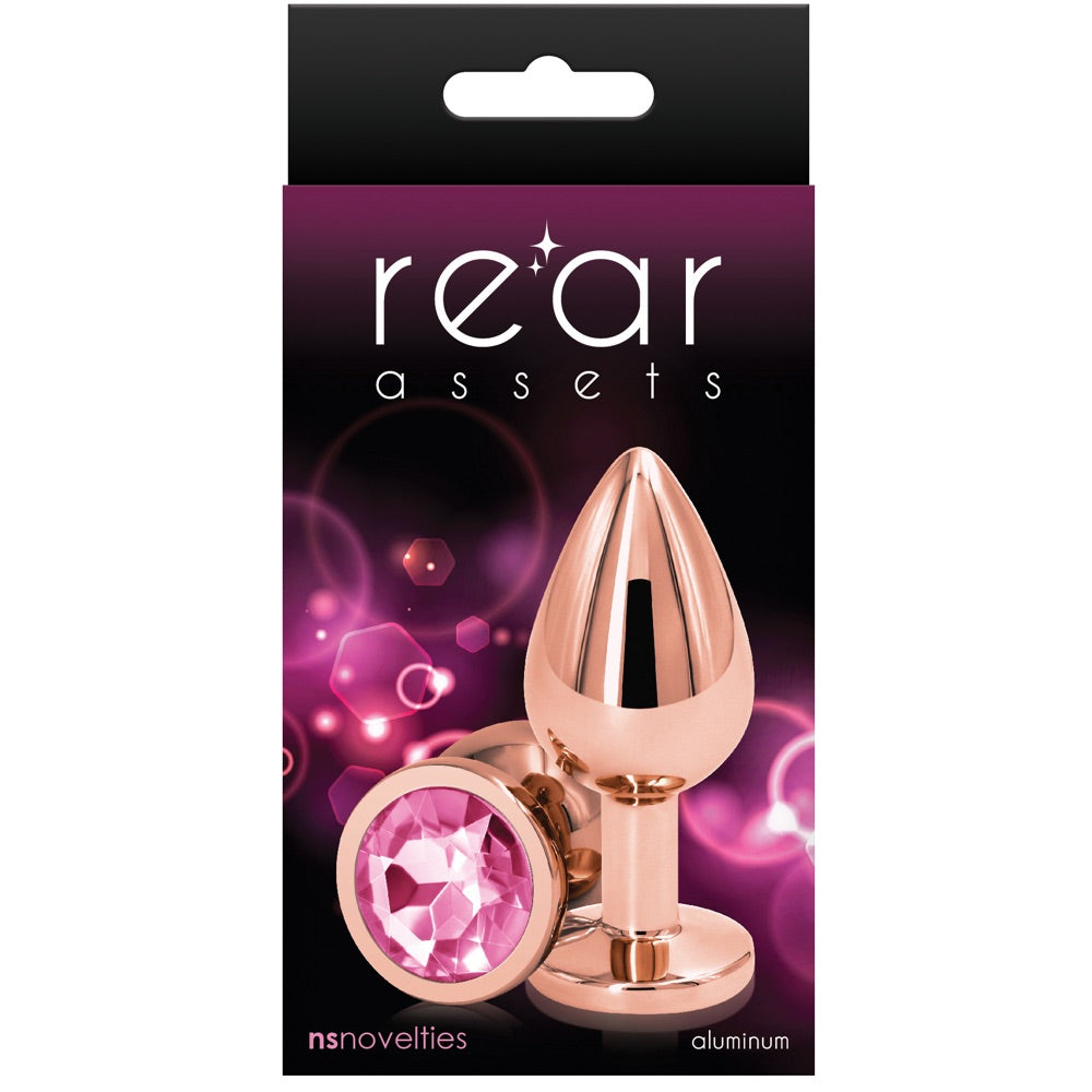 Rear Assets Rose Gold Pink Aluminum Butt Plug - Medium