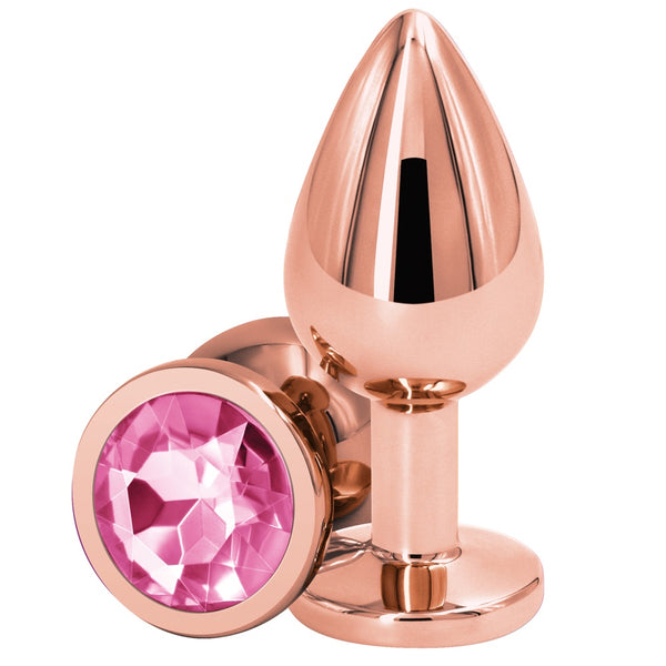 Rear Assets Rose Gold Pink Aluminum Butt Plug - Medium