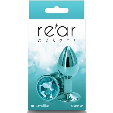 Rear Assets Teal Aluminum Butt Plug - Small