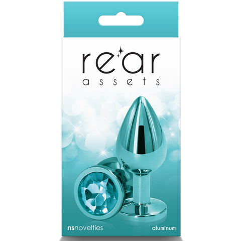 Rear Assets Teal Aluminum Butt Plug - Medium