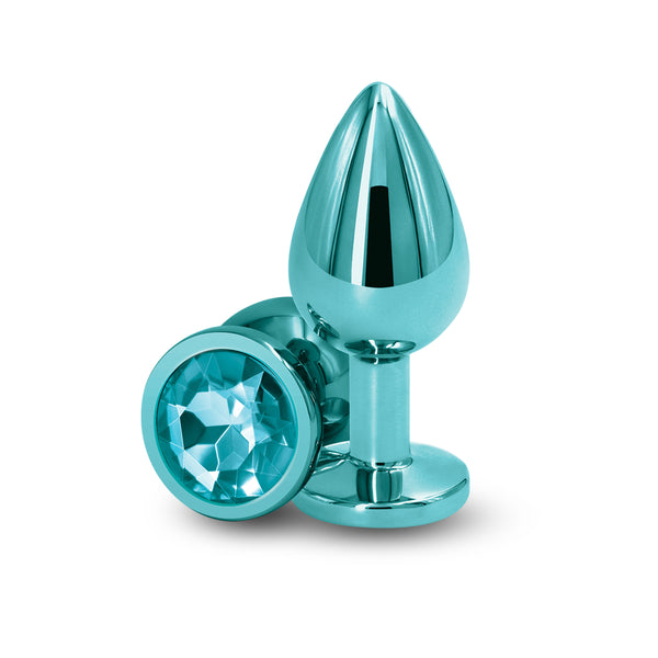 Rear Assets Teal Aluminum Butt Plug - Medium