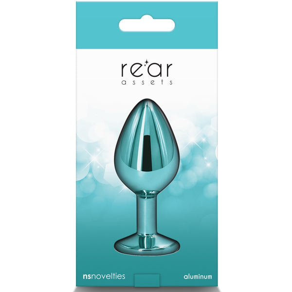 Rear Assets Teal Aluminum Butt Plug - Medium