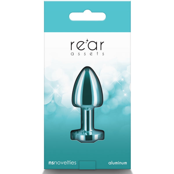 Rear Assets Teal Aluminum Butt Plug - Petite