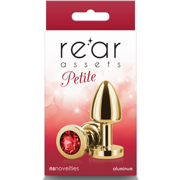 Rear Assets Gold Red Aluminum Butt Plug - Petite