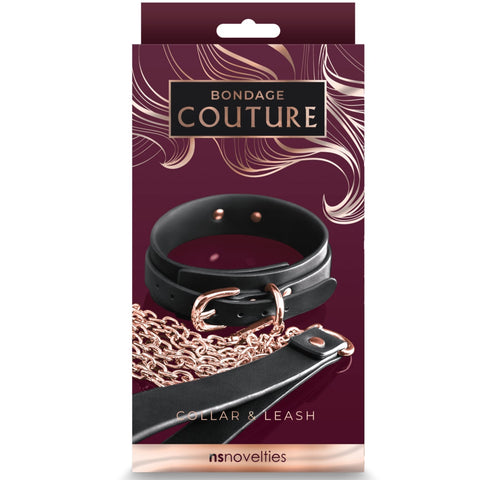 NS Novelties Bondage Couture Collar and Leash - Black -  Extreme Toyz Singapore - https://extremetoyz.com.sg - Sex Toys and Lingerie Online Store - Bondage Gear / Vibrators / Electrosex Toys / Wireless Remote Control Vibes / Sexy Lingerie and Role Play / BDSM / Dungeon Furnitures / Dildos and Strap Ons &nbsp;/ Anal and Prostate Massagers / Anal Douche and Cleaning Aide / Delay Sprays and Gels / Lubricants and more...