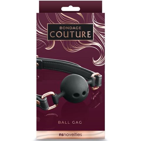 NS Novelties Bondage Couture Ball Gag - Black - Extreme Toyz Singapore - https://extremetoyz.com.sg - Sex Toys and Lingerie Online Store - Bondage Gear / Vibrators / Electrosex Toys / Wireless Remote Control Vibes / Sexy Lingerie and Role Play / BDSM / Dungeon Furnitures / Dildos and Strap Ons &nbsp;/ Anal and Prostate Massagers / Anal Douche and Cleaning Aide / Delay Sprays and Gels / Lubricants and more...