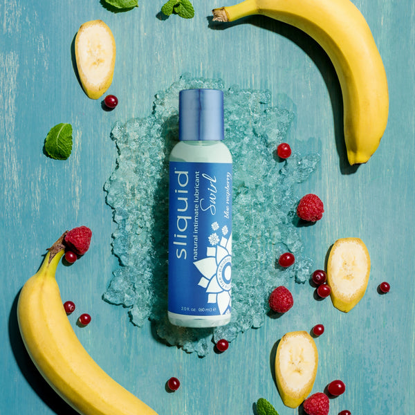 Naturals Swirl ブルー ラズベリー 水性潤滑剤 - 2 オンス