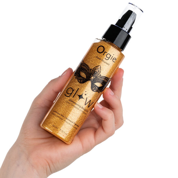 Orgie Glow Shimmering Body Oil - 110ml - Extreme Toyz Singapore - https://extremetoyz.com.sg - Sex Toys and Lingerie Online Store - Bondage Gear / Vibrators / Electrosex Toys / Wireless Remote Control Vibes / Sexy Lingerie and Role Play / BDSM / Dungeon Furnitures / Dildos and Strap Ons  / Anal and Prostate Massagers / Anal Douche and Cleaning Aide / Delay Sprays and Gels / Lubricants and more...