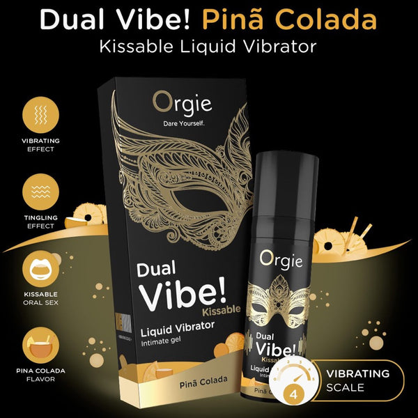 Orgie Dual Vibe! Pina Colada Kissable Liquid Vibrator - 15ml - Extreme Toyz Singapore - https://extremetoyz.com.sg - Sex Toys and Lingerie Online Store - Bondage Gear / Vibrators / Electrosex Toys / Wireless Remote Control Vibes / Sexy Lingerie and Role Play / BDSM / Dungeon Furnitures / Dildos and Strap Ons  / Anal and Prostate Massagers / Anal Douche and Cleaning Aide / Delay Sprays and Gels / Lubricants and more...