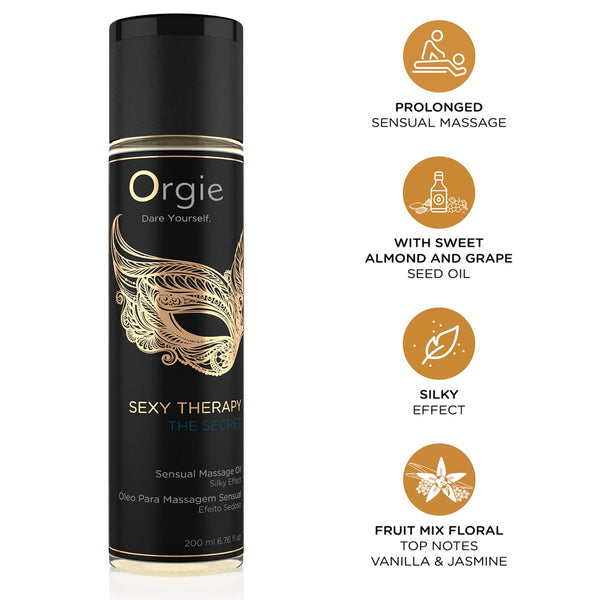Orgie Sexy Therapy Silky Effect Sensual Massage Oil 200ml (3 Scents Available) - Extreme Toyz Singapore - https://extremetoyz.com.sg - Sex Toys and Lingerie Online Store - Bondage Gear / Vibrators / Electrosex Toys / Wireless Remote Control Vibes / Sexy Lingerie and Role Play / BDSM / Dungeon Furnitures / Dildos and Strap Ons  / Anal and Prostate Massagers / Anal Douche and Cleaning Aide / Delay Sprays and Gels / Lubricants and more...