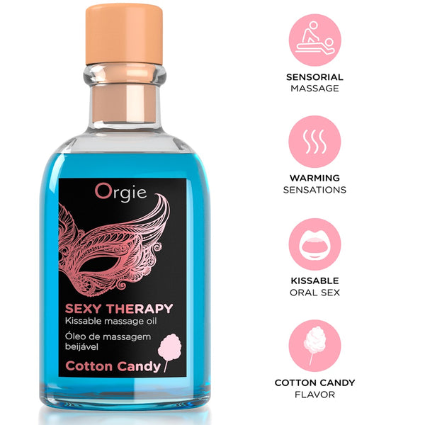 Orgie Sexy Therapy Kissable Massage Set - Cotton Candy 100ml  - Extreme Toyz Singapore - https://extremetoyz.com.sg - Sex Toys and Lingerie Online Store - Bondage Gear / Vibrators / Electrosex Toys / Wireless Remote Control Vibes / Sexy Lingerie and Role Play / BDSM / Dungeon Furnitures / Dildos and Strap Ons  / Anal and Prostate Massagers / Anal Douche and Cleaning Aide / Delay Sprays and Gels / Lubricants and more...