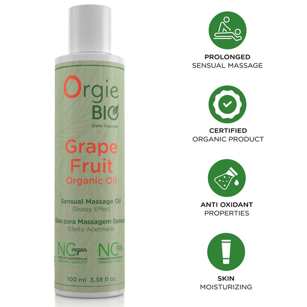 Orgie Bio Grape Fruit Organic Sensual Massage Oil - 100ml  - Extreme Toyz Singapore - https://extremetoyz.com.sg - Sex Toys and Lingerie Online Store - Bondage Gear / Vibrators / Electrosex Toys / Wireless Remote Control Vibes / Sexy Lingerie and Role Play / BDSM / Dungeon Furnitures / Dildos and Strap Ons  / Anal and Prostate Massagers / Anal Douche and Cleaning Aide / Delay Sprays and Gels / Lubricants and more...