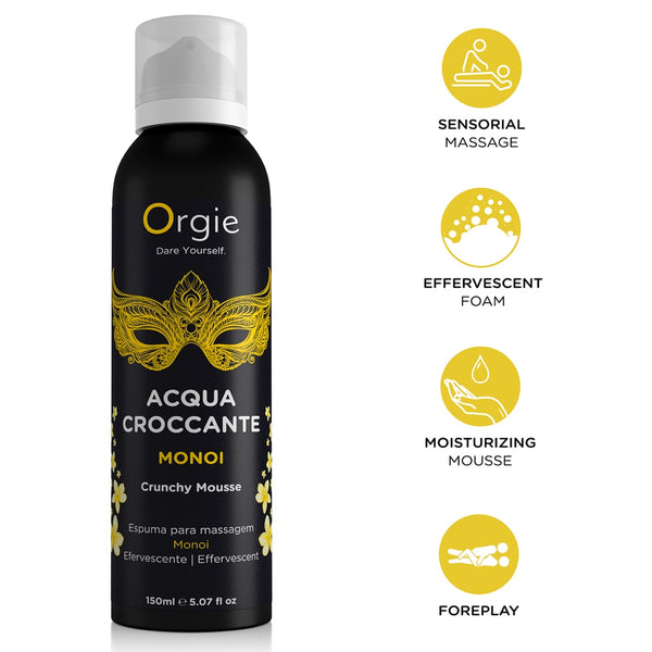 Orgie Acqua Croccante Massage Crunchy Mousse - Monoi 150ml - Extreme Toyz Singapore - https://extremetoyz.com.sg - Sex Toys and Lingerie Online Store - Bondage Gear / Vibrators / Electrosex Toys / Wireless Remote Control Vibes / Sexy Lingerie and Role Play / BDSM / Dungeon Furnitures / Dildos and Strap Ons  / Anal and Prostate Massagers / Anal Douche and Cleaning Aide / Delay Sprays and Gels / Lubricants and more...
