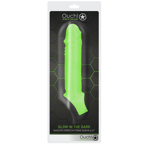 Shots America Ouch! Glow In The Dark Smooth Stretchy Penis Sleeve - Extreme Toyz Singapore - https://extremetoyz.com.sg - Sex Toys and Lingerie Online Store - Bondage Gear / Vibrators / Electrosex Toys / Wireless Remote Control Vibes / Sexy Lingerie and Role Play / BDSM / Dungeon Furnitures / Dildos and Strap Ons &nbsp;/ Anal and Prostate Massagers / Anal Douche and Cleaning Aide / Delay Sprays and Gels / Lubricants and more...