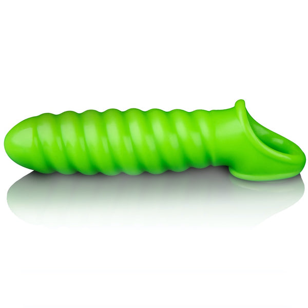 Shots America Ouch! Glow In The Dark Swirl Stretchy Penis Sleeve - 6.2" - Extreme Toyz Singapore - https://extremetoyz.com.sg - Sex Toys and Lingerie Online Store - Bondage Gear / Vibrators / Electrosex Toys / Wireless Remote Control Vibes / Sexy Lingerie and Role Play / BDSM / Dungeon Furnitures / Dildos and Strap Ons &nbsp;/ Anal and Prostate Massagers / Anal Douche and Cleaning Aide / Delay Sprays and Gels / Lubricants and more...