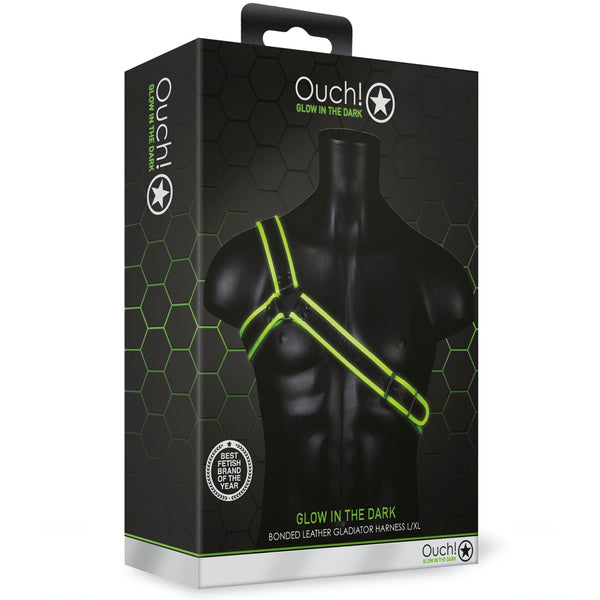 Shots America Ouch! Glow In The Dark Gladiator Harness - L/XL - Extreme Toyz Singapore - https://extremetoyz.com.sg - Sex Toys and Lingerie Online Store - Bondage Gear / Vibrators / Electrosex Toys / Wireless Remote Control Vibes / Sexy Lingerie and Role Play / BDSM / Dungeon Furnitures / Dildos and Strap Ons &nbsp;/ Anal and Prostate Massagers / Anal Douche and Cleaning Aide / Delay Sprays and Gels / Lubricants and more...