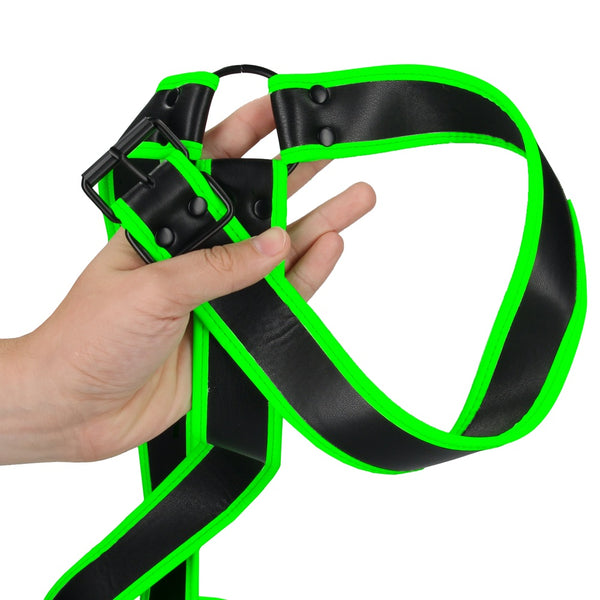 Shots America Ouch! Glow In The Dark Gladiator Harness - L/XL - Extreme Toyz Singapore - https://extremetoyz.com.sg - Sex Toys and Lingerie Online Store - Bondage Gear / Vibrators / Electrosex Toys / Wireless Remote Control Vibes / Sexy Lingerie and Role Play / BDSM / Dungeon Furnitures / Dildos and Strap Ons &nbsp;/ Anal and Prostate Massagers / Anal Douche and Cleaning Aide / Delay Sprays and Gels / Lubricants and more...