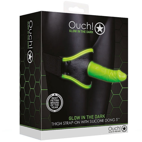 Shots America Ouch! Glow In The Dark Thigh Strap-on With Silicone Dildo - Extreme Toyz Singapore - https://extremetoyz.com.sg - Sex Toys and Lingerie Online Store - Bondage Gear / Vibrators / Electrosex Toys / Wireless Remote Control Vibes / Sexy Lingerie and Role Play / BDSM / Dungeon Furnitures / Dildos and Strap Ons &nbsp;/ Anal and Prostate Massagers / Anal Douche and Cleaning Aide / Delay Sprays and Gels / Lubricants and more...