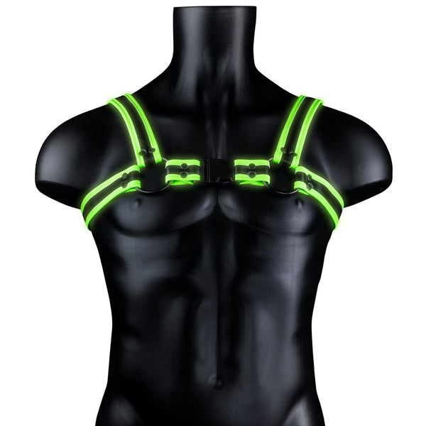 Shots America Ouch! Glow In The Dark Bonded Leather Buckle Harness - L/XL - Extreme Toyz Singapore - https://extremetoyz.com.sg - Sex Toys and Lingerie Online Store - Bondage Gear / Vibrators / Electrosex Toys / Wireless Remote Control Vibes / Sexy Lingerie and Role Play / BDSM / Dungeon Furnitures / Dildos and Strap Ons &nbsp;/ Anal and Prostate Massagers / Anal Douche and Cleaning Aide / Delay Sprays and Gels / Lubricants and more...