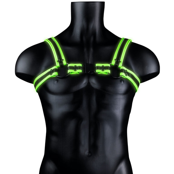 Shots America Ouch! Glow In The Dark Bonded Leather Buckle Harness - S/M - Extreme Toyz Singapore - https://extremetoyz.com.sg - Sex Toys and Lingerie Online Store - Bondage Gear / Vibrators / Electrosex Toys / Wireless Remote Control Vibes / Sexy Lingerie and Role Play / BDSM / Dungeon Furnitures / Dildos and Strap Ons &nbsp;/ Anal and Prostate Massagers / Anal Douche and Cleaning Aide / Delay Sprays and Gels / Lubricants and more...