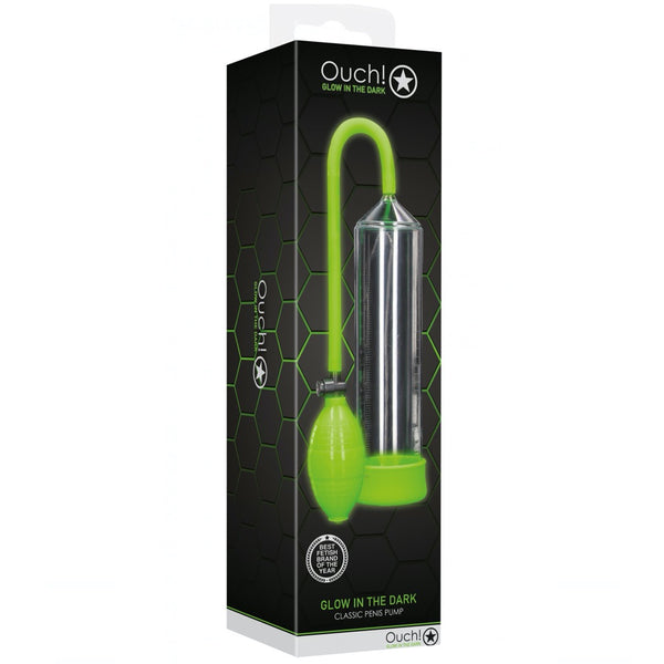 Shots America Ouch! Glow In The Dark Classic Penis Pump - Extreme Toyz Singapore - https://extremetoyz.com.sg - Sex Toys and Lingerie Online Store - Bondage Gear / Vibrators / Electrosex Toys / Wireless Remote Control Vibes / Sexy Lingerie and Role Play / BDSM / Dungeon Furnitures / Dildos and Strap Ons &nbsp;/ Anal and Prostate Massagers / Anal Douche and Cleaning Aide / Delay Sprays and Gels / Lubricants and more...