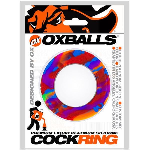 OXBALLS PIG-RING Liquid Platinum Silicone Ultra-Comfort Cockring - Rainbow Swirl - Extreme Toyz Singapore - https://extremetoyz.com.sg - Sex Toys and Lingerie Online Store - Bondage Gear / Vibrators / Electrosex Toys / Wireless Remote Control Vibes / Sexy Lingerie and Role Play / BDSM / Dungeon Furnitures / Dildos and Strap Ons &nbsp;/ Anal and Prostate Massagers / Anal Douche and Cleaning Aide / Delay Sprays and Gels / Lubricants and more...