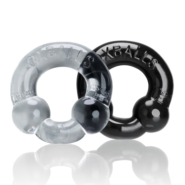 OXBALLS ULTRABALLS 2 Piece Cockring Set - Black/Clear - Extreme Toyz Singapore - https://extremetoyz.com.sg - Sex Toys and Lingerie Online Store - Bondage Gear / Vibrators / Electrosex Toys / Wireless Remote Control Vibes / Sexy Lingerie and Role Play / BDSM / Dungeon Furnitures / Dildos and Strap Ons &nbsp;/ Anal and Prostate Massagers / Anal Douche and Cleaning Aide / Delay Sprays and Gels / Lubricants and more...