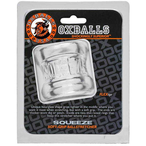 OXBALLS SQUEEZE Soft-Grip Ball Stretcher - Clear - Extreme Toyz Singapore - https://extremetoyz.com.sg - Sex Toys and Lingerie Online Store - Bondage Gear / Vibrators / Electrosex Toys / Wireless Remote Control Vibes / Sexy Lingerie and Role Play / BDSM / Dungeon Furnitures / Dildos and Strap Ons &nbsp;/ Anal and Prostate Massagers / Anal Douche and Cleaning Aide / Delay Sprays and Gels / Lubricants and more...