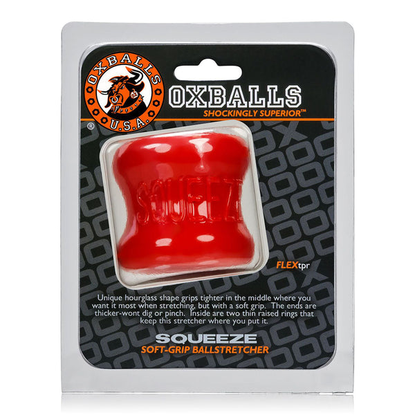 OXBALLS SQUEEZE Ball Stretcher - Red - Extreme Toyz Singapore - https://extremetoyz.com.sg - Sex Toys and Lingerie Online Store - Bondage Gear / Vibrators / Electrosex Toys / Wireless Remote Control Vibes / Sexy Lingerie and Role Play / BDSM / Dungeon Furnitures / Dildos and Strap Ons &nbsp;/ Anal and Prostate Massagers / Anal Douche and Cleaning Aide / Delay Sprays and Gels / Lubricants and more...