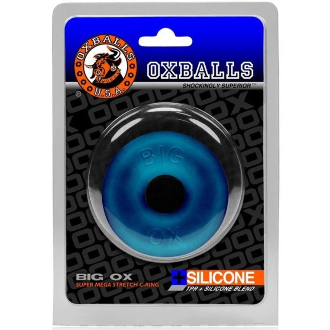 OXBALLS BIG OX Super Mega Stretch Silicone Cock Ring - Blue - Extreme Toyz Singapore - https://extremetoyz.com.sg - Sex Toys and Lingerie Online Store - Bondage Gear / Vibrators / Electrosex Toys / Wireless Remote Control Vibes / Sexy Lingerie and Role Play / BDSM / Dungeon Furnitures / Dildos and Strap Ons &nbsp;/ Anal and Prostate Massagers / Anal Douche and Cleaning Aide / Delay Sprays and Gels / Lubricants and more...