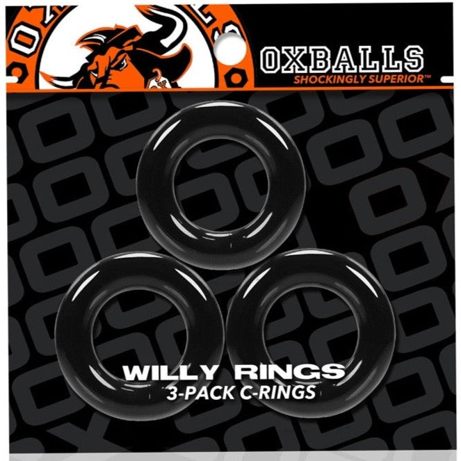 OXBALLS WILLY RINGS 3-Pack Cockrings - Black - Extreme Toyz Singapore - https://extremetoyz.com.sg - Sex Toys and Lingerie Online Store - Bondage Gear / Vibrators / Electrosex Toys / Wireless Remote Control Vibes / Sexy Lingerie and Role Play / BDSM / Dungeon Furnitures / Dildos and Strap Ons &nbsp;/ Anal and Prostate Massagers / Anal Douche and Cleaning Aide / Delay Sprays and Gels / Lubricants and more...