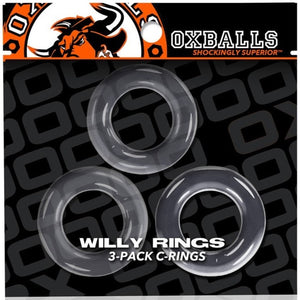 OXBALLS WILLY RINGS 3-Pack Cockrings - Clear - Extreme Toyz Singapore - https://extremetoyz.com.sg - Sex Toys and Lingerie Online Store - Bondage Gear / Vibrators / Electrosex Toys / Wireless Remote Control Vibes / Sexy Lingerie and Role Play / BDSM / Dungeon Furnitures / Dildos and Strap Ons &nbsp;/ Anal and Prostate Massagers / Anal Douche and Cleaning Aide / Delay Sprays and Gels / Lubricants and more...