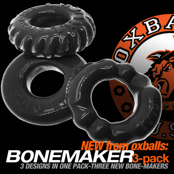 OXBALLS BONEMAKER 3-Pack Boner Rings - Black - Extreme Toyz Singapore - https://extremetoyz.com.sg - Sex Toys and Lingerie Online Store - Bondage Gear / Vibrators / Electrosex Toys / Wireless Remote Control Vibes / Sexy Lingerie and Role Play / BDSM / Dungeon Furnitures / Dildos and Strap Ons &nbsp;/ Anal and Prostate Massagers / Anal Douche and Cleaning Aide / Delay Sprays and Gels / Lubricants and more...