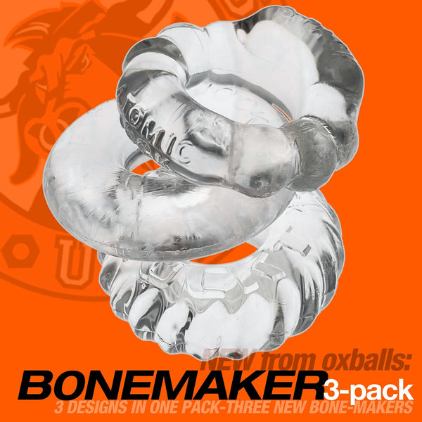 OXBALLS BONEMAKER 3-Pack Boner Rings - Clear - Extreme Toyz Singapore - https://extremetoyz.com.sg - Sex Toys and Lingerie Online Store - Bondage Gear / Vibrators / Electrosex Toys / Wireless Remote Control Vibes / Sexy Lingerie and Role Play / BDSM / Dungeon Furnitures / Dildos and Strap Ons &nbsp;/ Anal and Prostate Massagers / Anal Douche and Cleaning Aide / Delay Sprays and Gels / Lubricants and more...