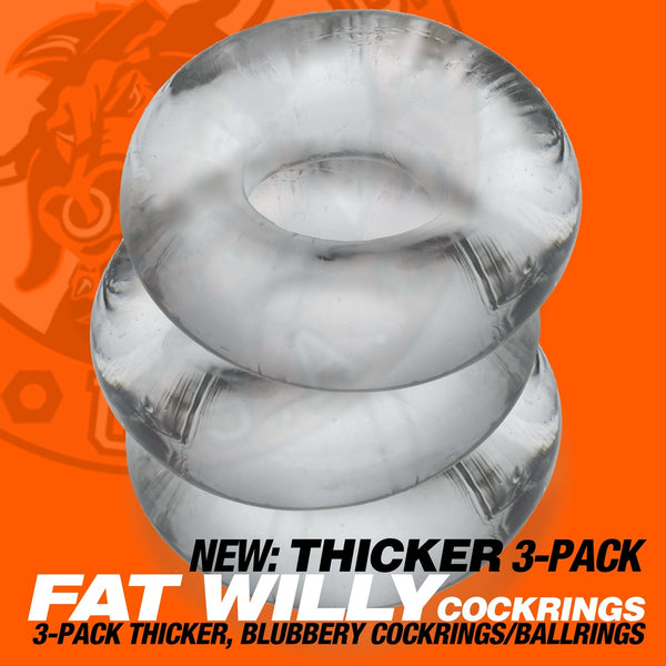 OXBALLS FAT WILLY RINGS 3-Pack Jumbo Cockrings - Clear - Extreme Toyz Singapore - https://extremetoyz.com.sg - Sex Toys and Lingerie Online Store - Bondage Gear / Vibrators / Electrosex Toys / Wireless Remote Control Vibes / Sexy Lingerie and Role Play / BDSM / Dungeon Furnitures / Dildos and Strap Ons &nbsp;/ Anal and Prostate Massagers / Anal Douche and Cleaning Aide / Delay Sprays and Gels / Lubricants and more...