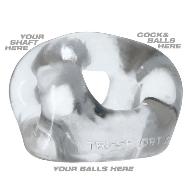 OXBALLS TRI-SPORT XL 3-Ring Cocksling - Clear - Extreme Toyz Singapore - https://extremetoyz.com.sg - Sex Toys and Lingerie Online Store - Bondage Gear / Vibrators / Electrosex Toys / Wireless Remote Control Vibes / Sexy Lingerie and Role Play / BDSM / Dungeon Furnitures / Dildos and Strap Ons &nbsp;/ Anal and Prostate Massagers / Anal Douche and Cleaning Aide / Delay Sprays and Gels / Lubricants and more...