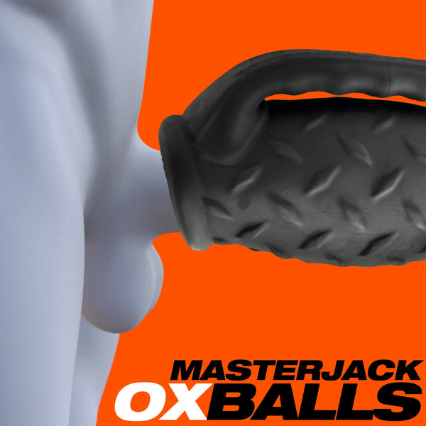 OXBALLS MASTERJACK Heavy-Duty Grip-Handle Double Penetration Stroker - Black Ice - Extreme Toyz Singapore - https://extremetoyz.com.sg - Sex Toys and Lingerie Online Store - Bondage Gear / Vibrators / Electrosex Toys / Wireless Remote Control Vibes / Sexy Lingerie and Role Play / BDSM / Dungeon Furnitures / Dildos and Strap Ons &nbsp;/ Anal and Prostate Massagers / Anal Douche and Cleaning Aide / Delay Sprays and Gels / Lubricants and more...