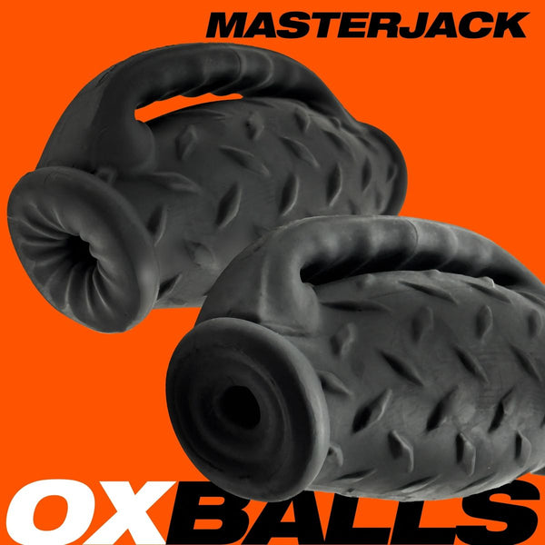 OXBALLS MASTERJACK Heavy-Duty Grip-Handle Double Penetration Stroker - Black Ice - Extreme Toyz Singapore - https://extremetoyz.com.sg - Sex Toys and Lingerie Online Store - Bondage Gear / Vibrators / Electrosex Toys / Wireless Remote Control Vibes / Sexy Lingerie and Role Play / BDSM / Dungeon Furnitures / Dildos and Strap Ons &nbsp;/ Anal and Prostate Massagers / Anal Douche and Cleaning Aide / Delay Sprays and Gels / Lubricants and more...