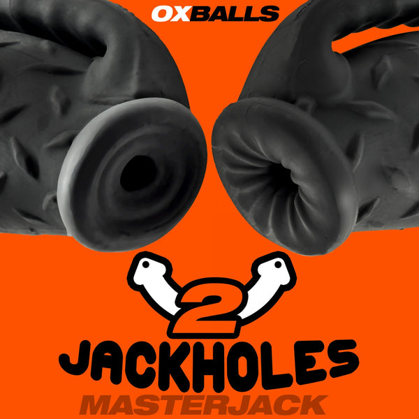 OXBALLS MASTERJACK Heavy-Duty Grip-Handle Double Penetration Stroker - Black Ice - Extreme Toyz Singapore - https://extremetoyz.com.sg - Sex Toys and Lingerie Online Store - Bondage Gear / Vibrators / Electrosex Toys / Wireless Remote Control Vibes / Sexy Lingerie and Role Play / BDSM / Dungeon Furnitures / Dildos and Strap Ons &nbsp;/ Anal and Prostate Massagers / Anal Douche and Cleaning Aide / Delay Sprays and Gels / Lubricants and more...