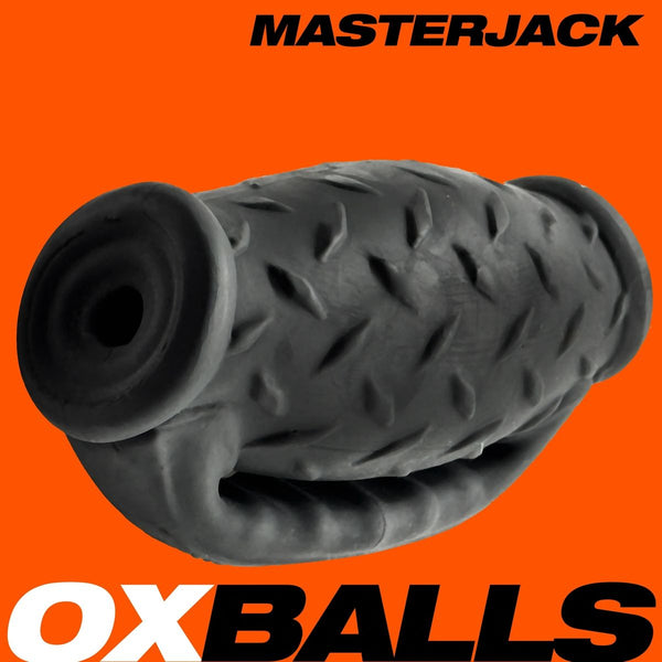 OXBALLS MASTERJACK Heavy-Duty Grip-Handle Double Penetration Stroker - Black Ice - Extreme Toyz Singapore - https://extremetoyz.com.sg - Sex Toys and Lingerie Online Store - Bondage Gear / Vibrators / Electrosex Toys / Wireless Remote Control Vibes / Sexy Lingerie and Role Play / BDSM / Dungeon Furnitures / Dildos and Strap Ons &nbsp;/ Anal and Prostate Massagers / Anal Douche and Cleaning Aide / Delay Sprays and Gels / Lubricants and more...