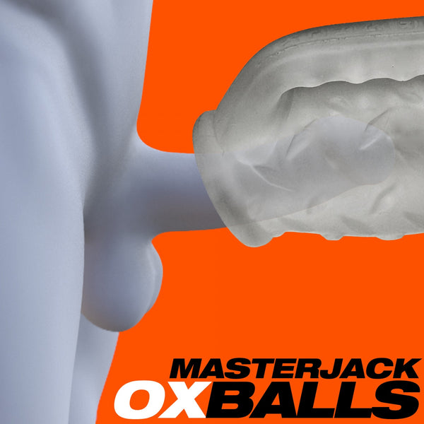 OXBALLS MASTERJACK Heavy-Duty Grip-Handle Double Penetration Stroker - Clear Ice - Extreme Toyz Singapore - https://extremetoyz.com.sg - Sex Toys and Lingerie Online Store - Bondage Gear / Vibrators / Electrosex Toys / Wireless Remote Control Vibes / Sexy Lingerie and Role Play / BDSM / Dungeon Furnitures / Dildos and Strap Ons &nbsp;/ Anal and Prostate Massagers / Anal Douche and Cleaning Aide / Delay Sprays and Gels / Lubricants and more...