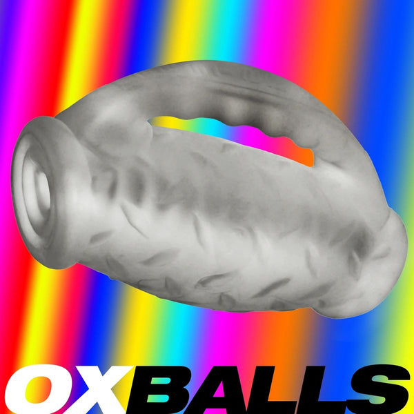 OXBALLS MASTERJACK Heavy-Duty Grip-Handle Double Penetration Stroker - Clear Ice - Extreme Toyz Singapore - https://extremetoyz.com.sg - Sex Toys and Lingerie Online Store - Bondage Gear / Vibrators / Electrosex Toys / Wireless Remote Control Vibes / Sexy Lingerie and Role Play / BDSM / Dungeon Furnitures / Dildos and Strap Ons &nbsp;/ Anal and Prostate Massagers / Anal Douche and Cleaning Aide / Delay Sprays and Gels / Lubricants and more...