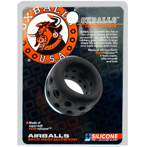 OXBALLS AIRBALLS Air-Lite Vented Ball Stretcher - Black - Extreme Toyz Singapore - https://extremetoyz.com.sg - Sex Toys and Lingerie Online Store - Bondage Gear / Vibrators / Electrosex Toys / Wireless Remote Control Vibes / Sexy Lingerie and Role Play / BDSM / Dungeon Furnitures / Dildos and Strap Ons &nbsp;/ Anal and Prostate Massagers / Anal Douche and Cleaning Aide / Delay Sprays and Gels / Lubricants and more...