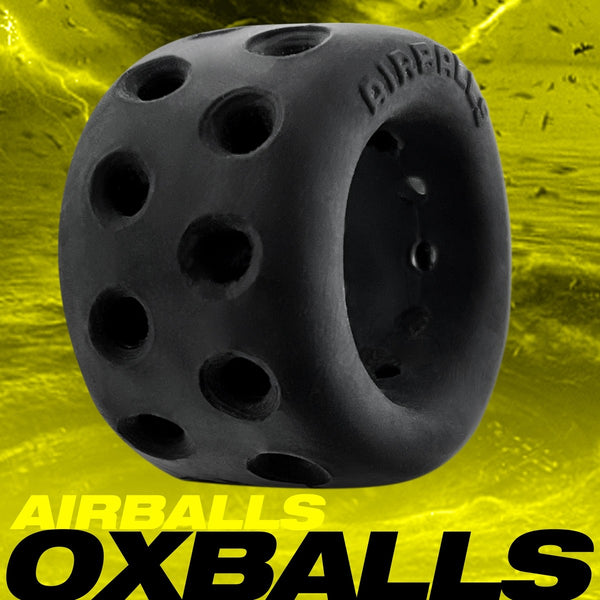 OXBALLS AIRBALLS Air-Lite Vented Ball Stretcher - Black - Extreme Toyz Singapore - https://extremetoyz.com.sg - Sex Toys and Lingerie Online Store - Bondage Gear / Vibrators / Electrosex Toys / Wireless Remote Control Vibes / Sexy Lingerie and Role Play / BDSM / Dungeon Furnitures / Dildos and Strap Ons &nbsp;/ Anal and Prostate Massagers / Anal Douche and Cleaning Aide / Delay Sprays and Gels / Lubricants and more...