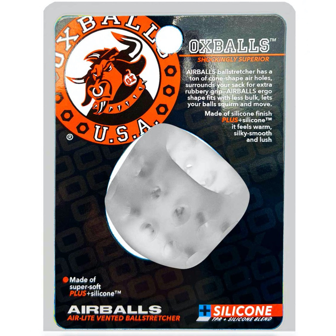 OXBALLS AIRBALLS Air-Lite Vented Ball Stretcher - Clear Ice - Extreme Toyz Singapore - https://extremetoyz.com.sg - Sex Toys and Lingerie Online Store - Bondage Gear / Vibrators / Electrosex Toys / Wireless Remote Control Vibes / Sexy Lingerie and Role Play / BDSM / Dungeon Furnitures / Dildos and Strap Ons &nbsp;/ Anal and Prostate Massagers / Anal Douche and Cleaning Aide / Delay Sprays and Gels / Lubricants and more...