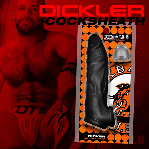 OXBALLS DICKER Ultra-Slim Cocksheath With Adjustable Fit - Black - Extreme Toyz Singapore - https://extremetoyz.com.sg - Sex Toys and Lingerie Online Store - Bondage Gear / Vibrators / Electrosex Toys / Wireless Remote Control Vibes / Sexy Lingerie and Role Play / BDSM / Dungeon Furnitures / Dildos and Strap Ons &nbsp;/ Anal and Prostate Massagers / Anal Douche and Cleaning Aide / Delay Sprays and Gels / Lubricants and more...